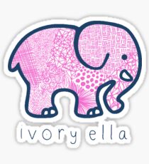 ivory ella pink and blue zentangle elephant Sticker