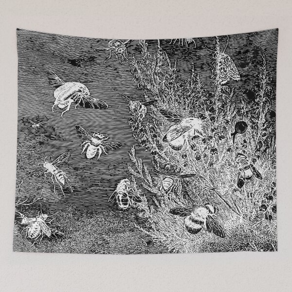 Item preview, Bee Black Scarf designed and sold by spinningjack.
