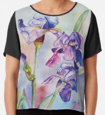 Irises Watercolor Chiffon Top