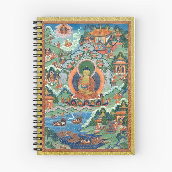 Item preview, Thanka with Buddha (Restored Tibetan Artwork) designed and sold by PromoteProgress.