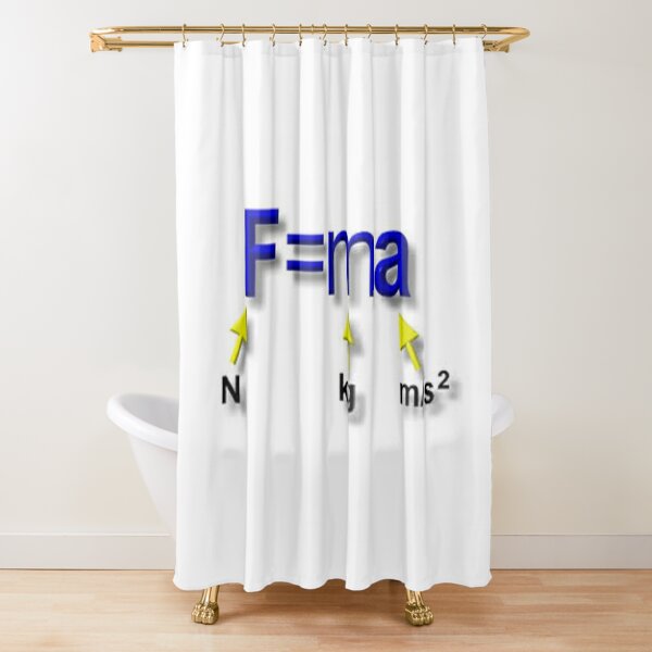 Newton's Second Law of Motion #Newton #Second #Law #Motion Shower Curtain