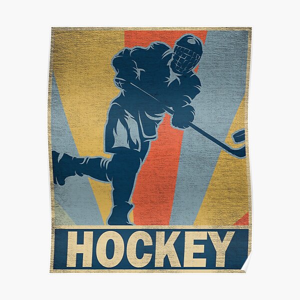 Retro vintage field hockey player' Poster