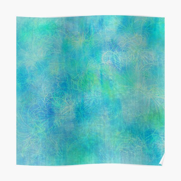 Aqua Batik Print Poster