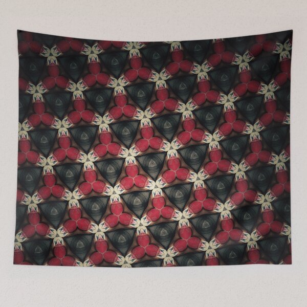 Item preview, Kaleidoscope Mind Games: Black stars and Red Flowers designed and sold by Kokonuzz.