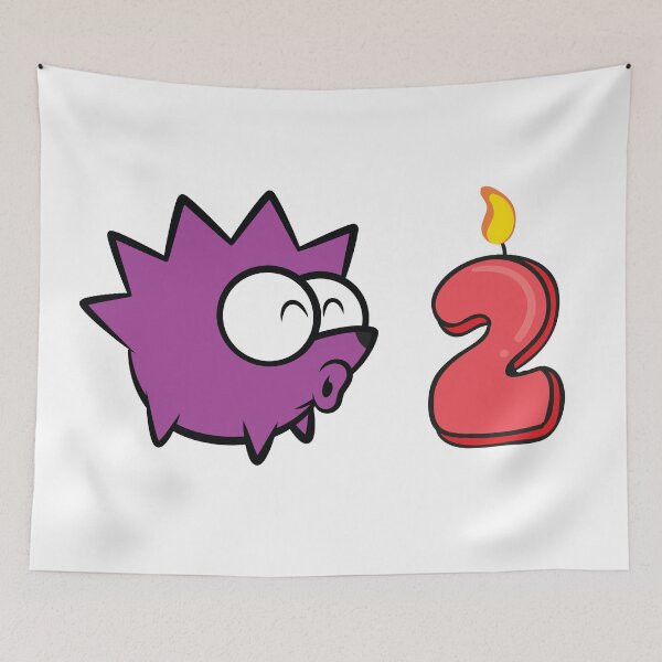 Item preview, 2 year Birthday / 2nd anniversary celebration with HARI the hedgehog designed and sold by Kokonuzz.