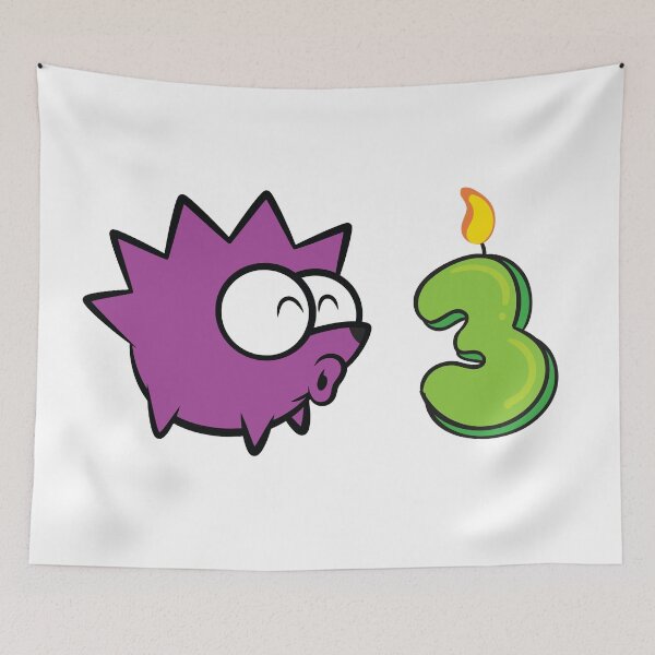Item preview, 3 year Birthday / 3rd anniversary celebration with HARI the hedgehog designed and sold by Kokonuzz.