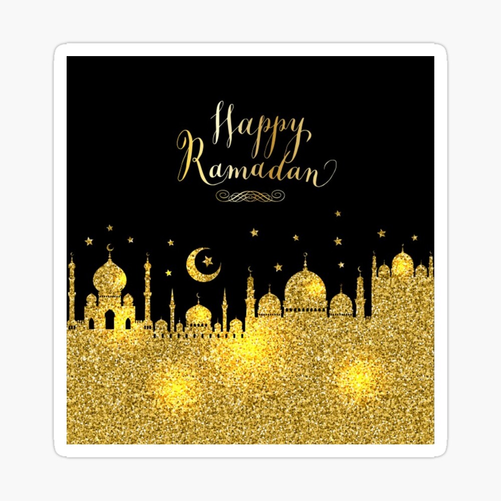 Poster Bon Ramadan Noir Et Or Par Pugmom4 Redbubble