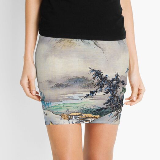 Landscape (Restored Japanese Artwork) Mini Skirt