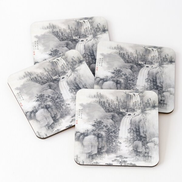 Item preview, Landscape with Waterfall (Restored Japanese Artwork) designed and sold by PromoteProgress.
