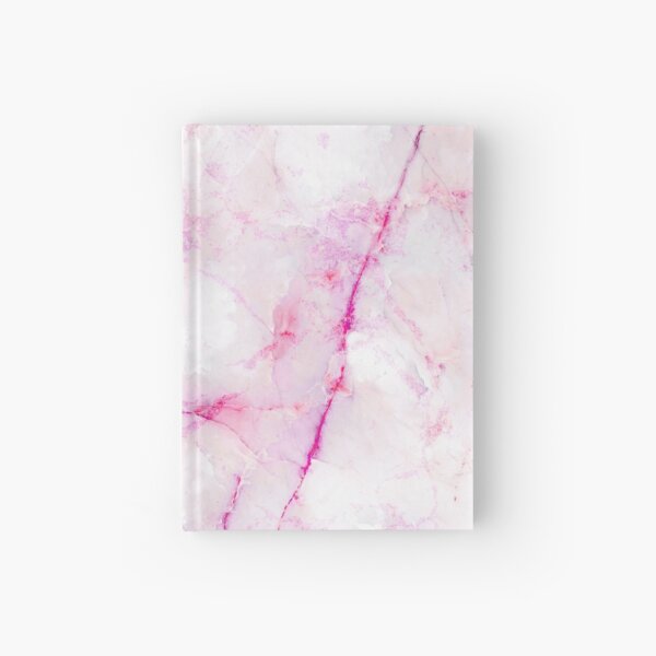 White and Pink Marble Pattern Hardcover Journal