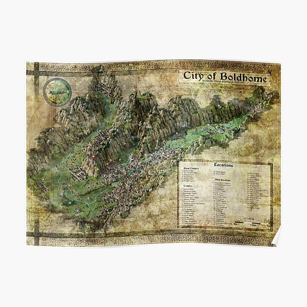 City of Boldhome Map by Olivier Sanfilippo Poster