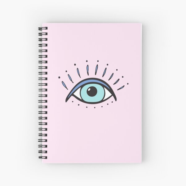 Pink Evil Eye Spiral Sketchbook Notebook, Unlined Blank Pages, Small  Journal