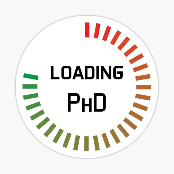 PhD study in progress - loading bar in colour Sticker