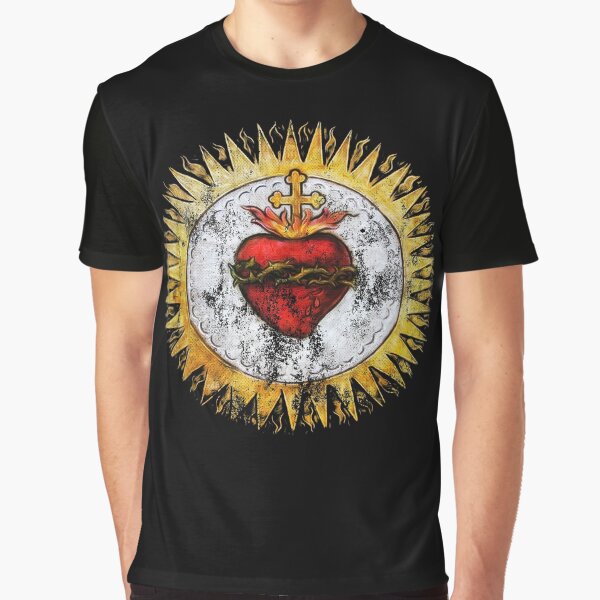 Item preview, Sacred Heart of Jesus Christ Vintage Christian T-Shirt designed and sold by Equanimity7.