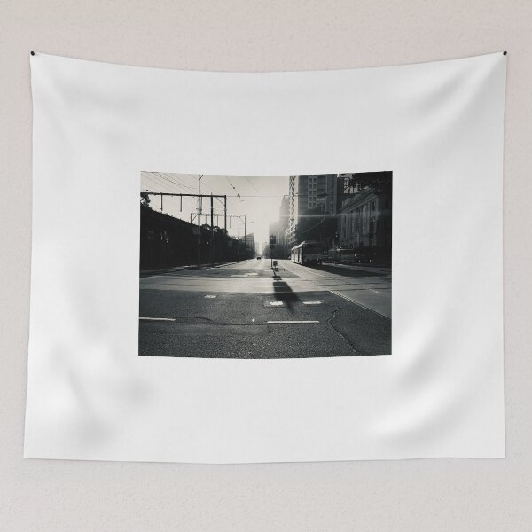 Item preview, Tram in quiet Melbourne streetscape designed and sold by Pe88lz.