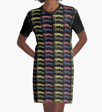 coursing borzoi all over! colorful Graphic T-Shirt Dress
