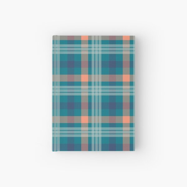 Tartan Pattern Seamless Blue-Green-atomic tangerine #5 Hardcover Journal