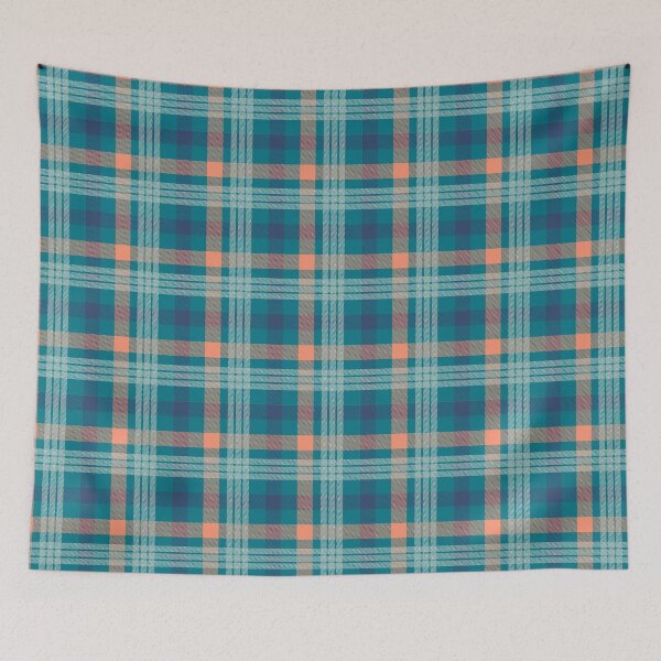 Item preview, Tartan Pattern Seamless Blue-Green-atomic tangerine #5 designed and sold by lizious.