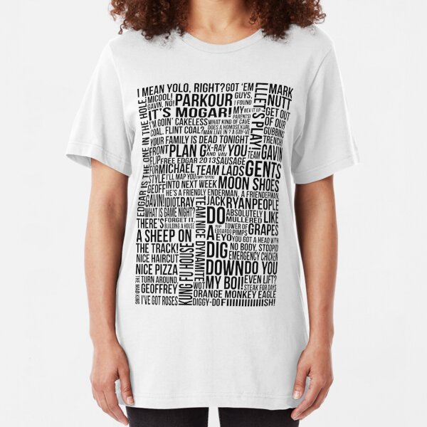 Achievement Hunter Quotes (Clean Version) Slim Fit T-Shirt