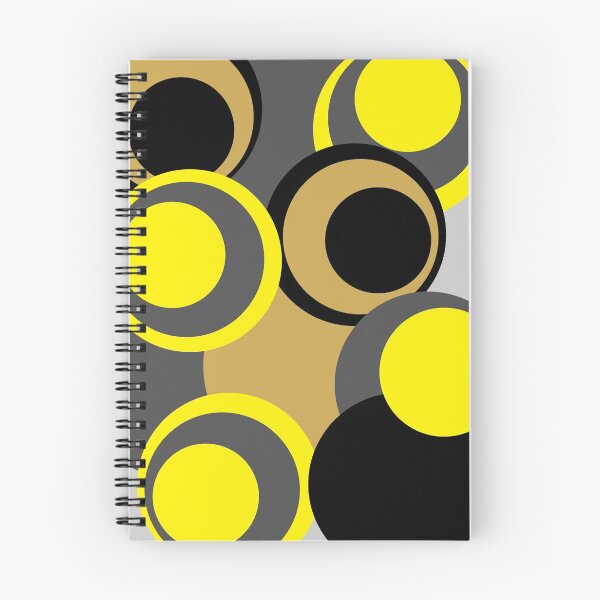 Item preview, Retro big modern colorful circles black yellow grey pattern designed and sold by aapshop.
