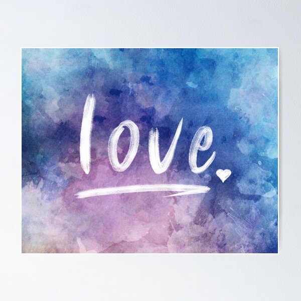 Item preview, Love watercolor in blue designed and sold by Delphimages Art.