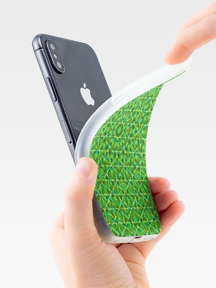 Alternative Ansicht von Grünes Netz Kaleidoskop iPhone-Hülle & Cover