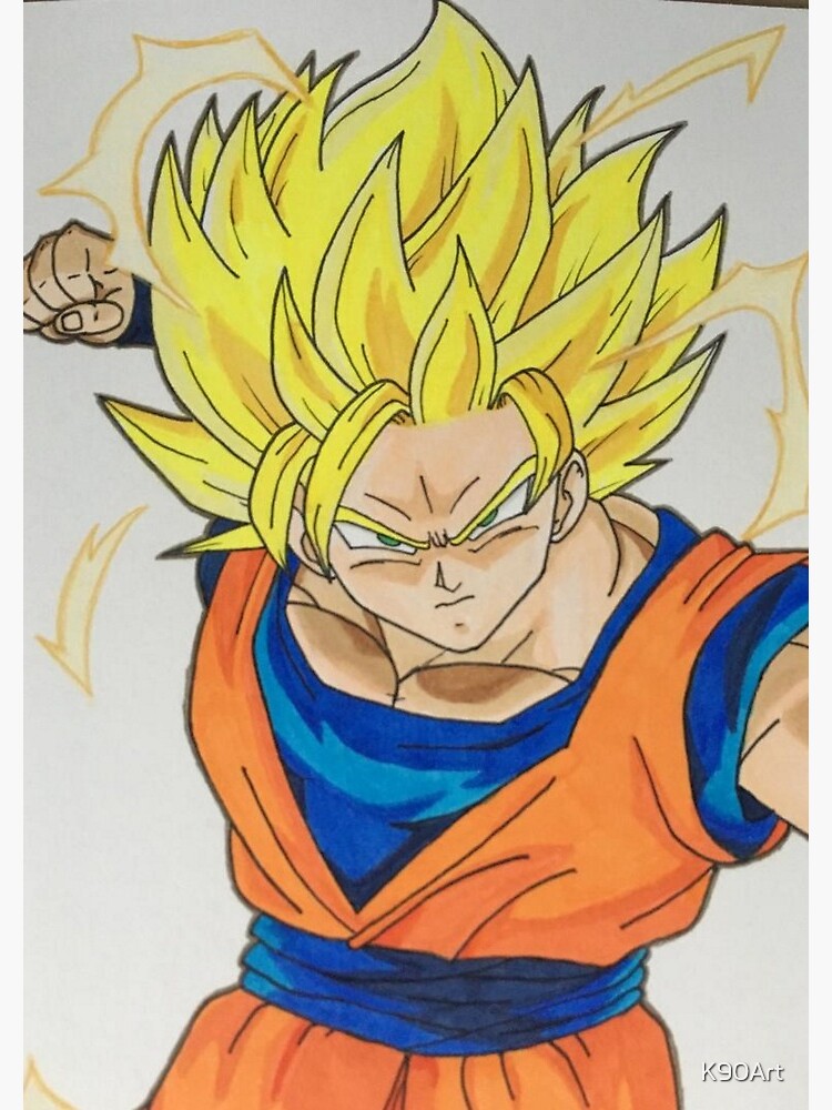 Super Saiyan 2 Goku, an art print by Michael O'Shea - INPRNT