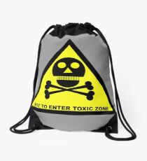 Do Not Enter, Toxic Zone, by Chillee Wilson Drawstring Bag