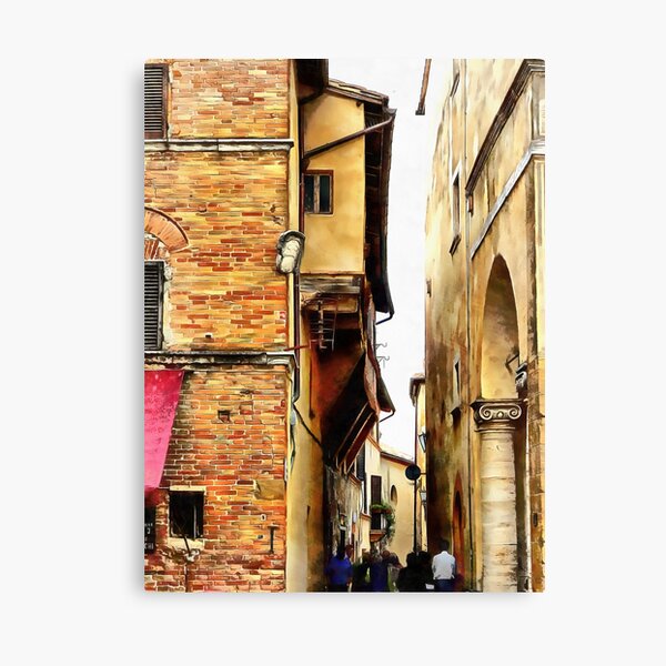 Squeezing Through In Pienza Canvas Print