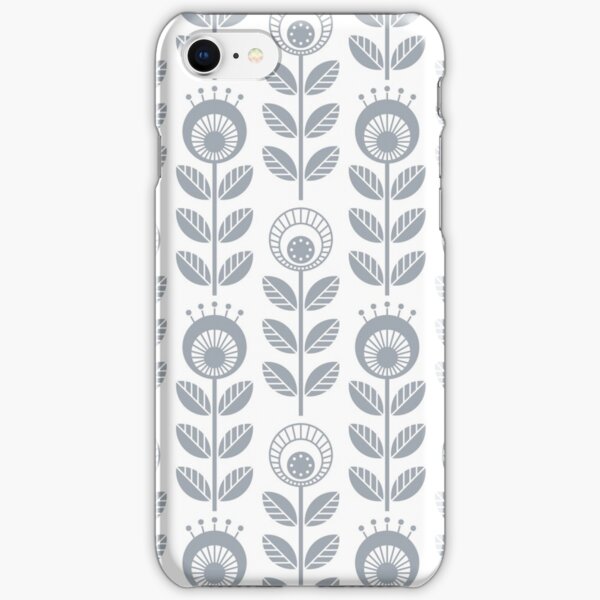 SCANDI GARDEN 01-3, silver grey on white iPhone Snap Case