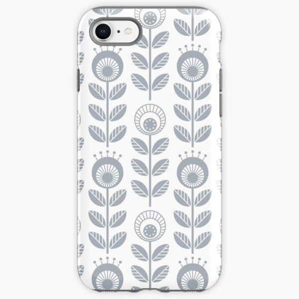 SCANDI GARDEN 01-3, silver grey on white iPhone Tough Case
