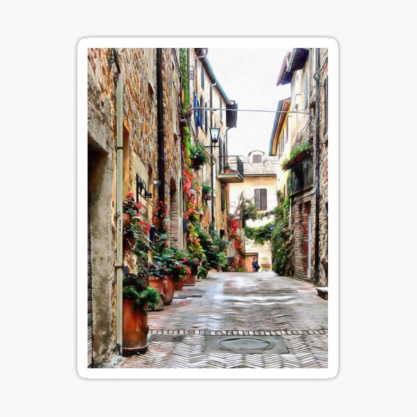 Picturesque Street Pienza Sticker