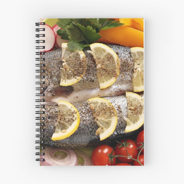 Item preview, two trout fish with vegetables on plate designed and sold by goceris.