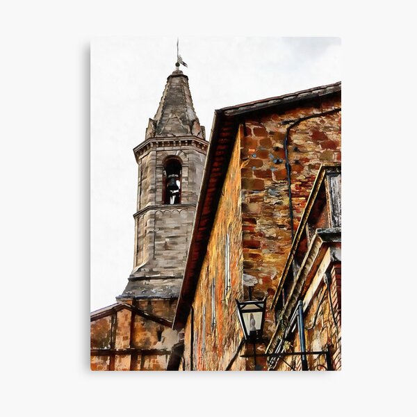 Look Up To The Bell Tower Pienza Canvas Print