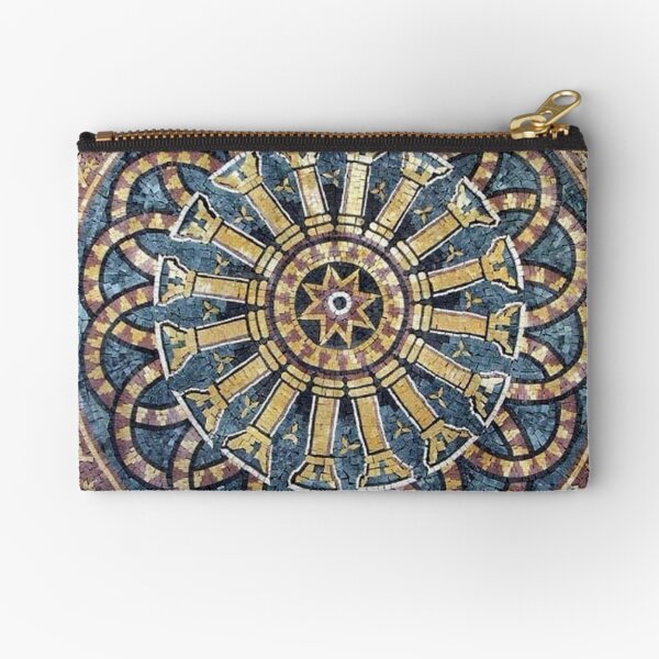 #decoration, #pattern, #art, #craft, #antique, ornate, design, flower, mosaic, aztec, abstract, chakra, circle, geometric shape, retro style, arabic style, textured, old-fashioned, square, diy Zipper Pouch