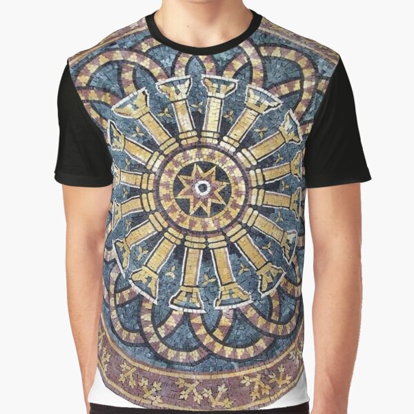 #decoration, #pattern, #art, #craft, #antique, ornate, design, flower, mosaic, aztec, abstract, chakra, circle, geometric shape, retro style, arabic style, textured, old-fashioned, square, diy Graphic T-Shirt