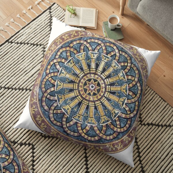 #decoration, #pattern, #art, #craft, #antique, ornate, design, flower, mosaic, aztec, abstract, chakra, circle, geometric shape, retro style, arabic style, textured, old-fashioned, square, diy Floor Pillow