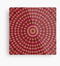 Red Gold Yellow Star Mandala Metal Print