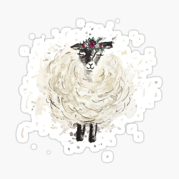 Item preview, Fuzzy Sheep with Floral headdress designed and sold by B-ARTIZAN.