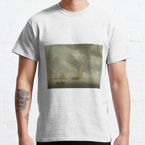 Sailing Ships on Wide Inland Water by Salomon van Ruysdael Classic T-Shirt