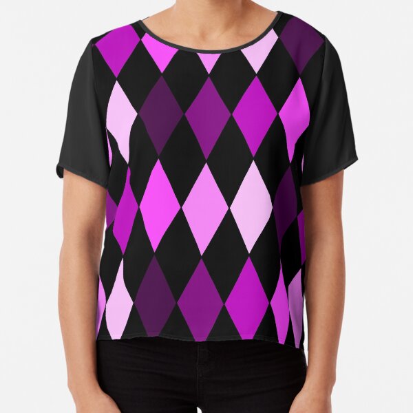 harlequin purple fade circus clown diamonds Chiffon Top