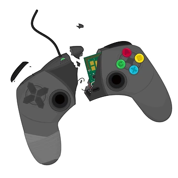 Artwork thumbnail, Broken Controller Video Game Rage by MCGraphics