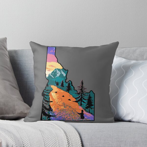 Item preview, Flyfishing Idaho River Mountain Sunset Art designed and sold by TeeCreations.