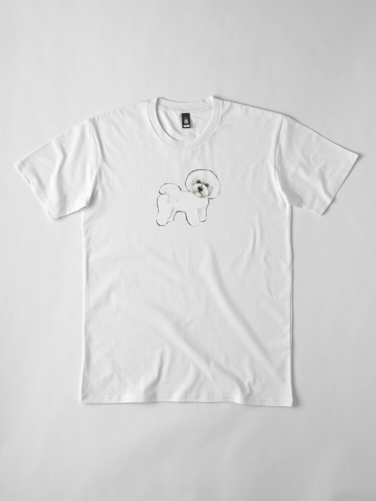 Alternate view of Bichon Firise dogs on mint Premium T-Shirt