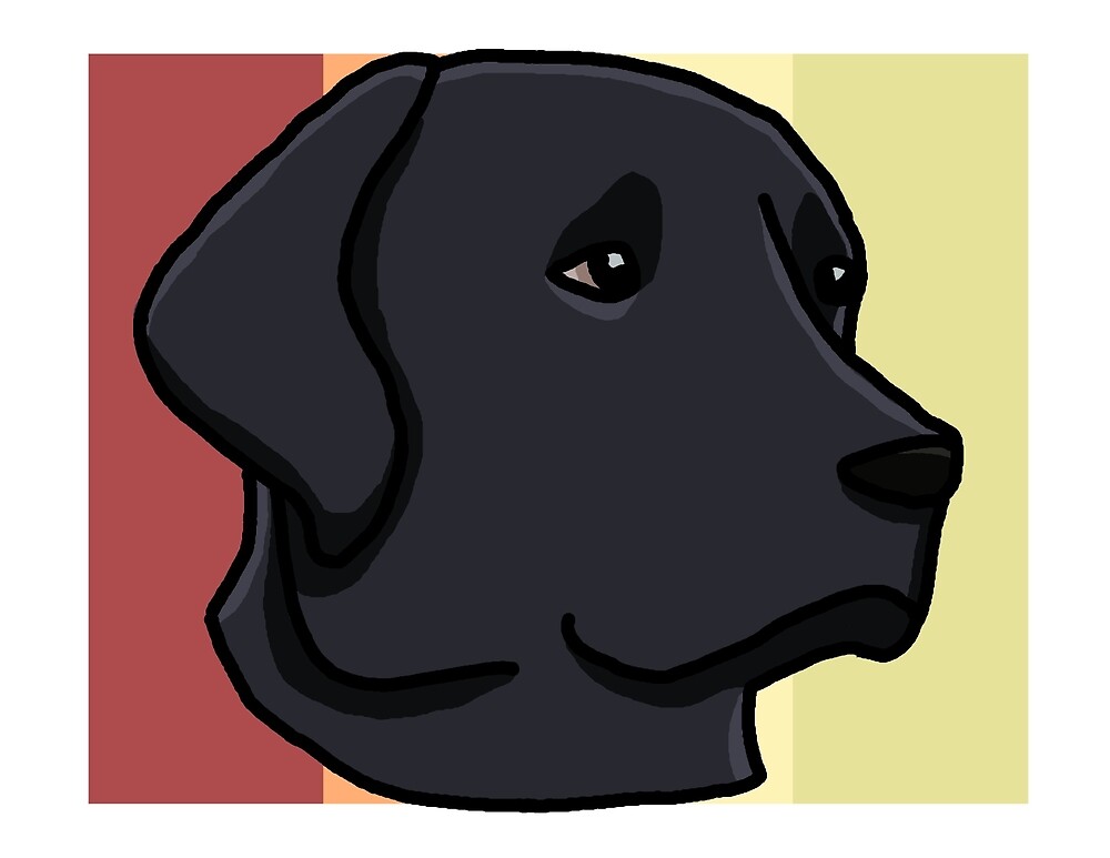 "Labrador, dog, cartoon, drawing" by nijess Redbubble