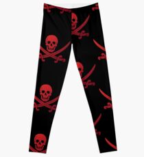Pirate Flag Skull and Crossed Swords by Chillee Wilson Leggings