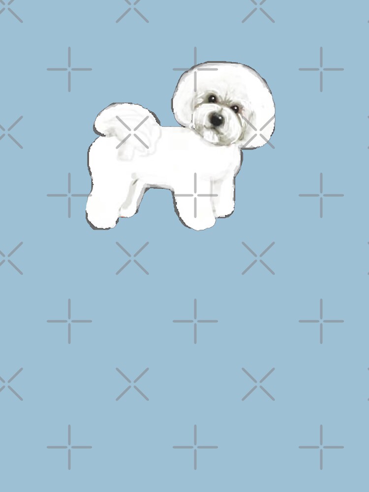 Bichon Frise dog on blue by MagentaRose