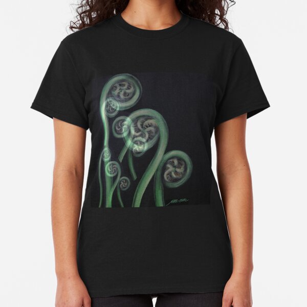 Ferns on Black – Moko Classic T-Shirt