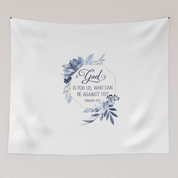 Item preview, If God is for Us Who Can be Against Us | Bible Verse Art designed and sold by PraiseQuotes.