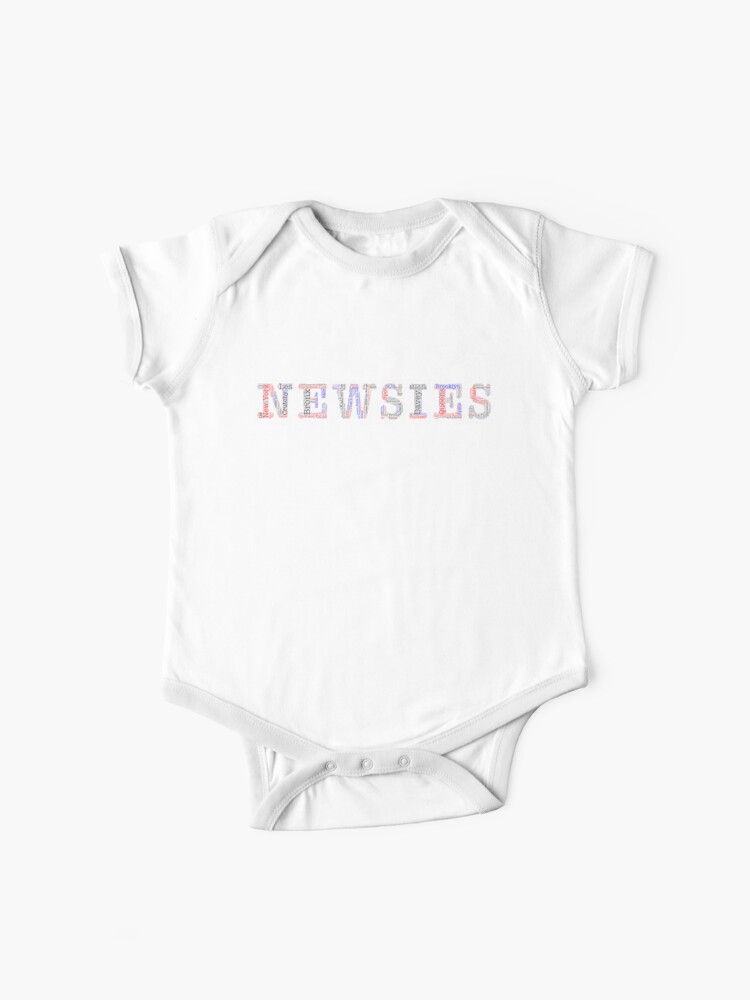 Newsies Logo Word Art Red White Blue And Black Baby One Piece